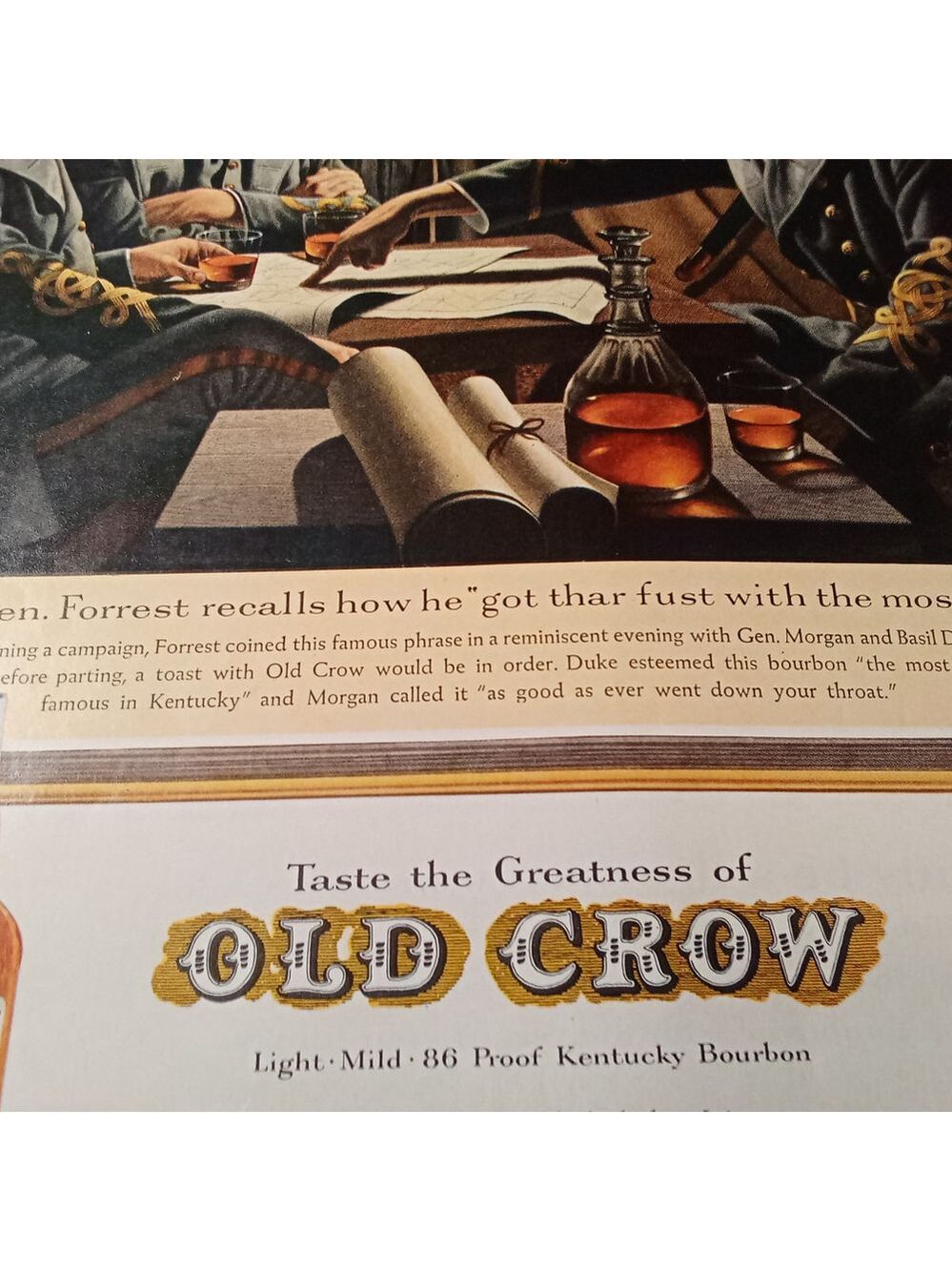 Vintage 1961 Old Crow Whiskey Print Ad LIFE Magazine Bourbon Bar Decor - Picture 9 of 10